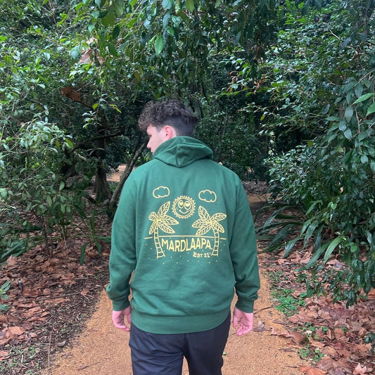 Palm Tree Hoodie in Forest Green
