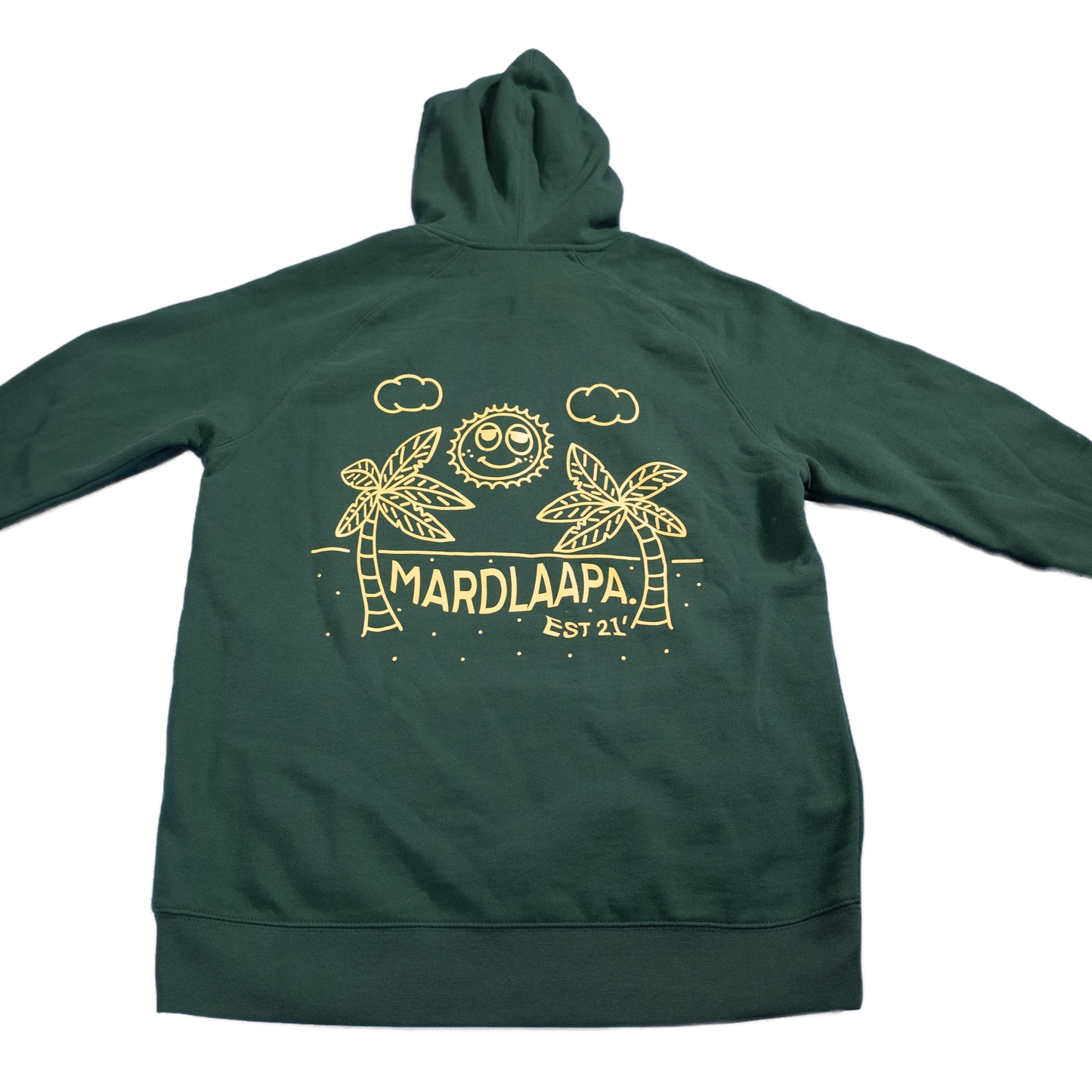 Palm Tree Hoodie in Forest Green