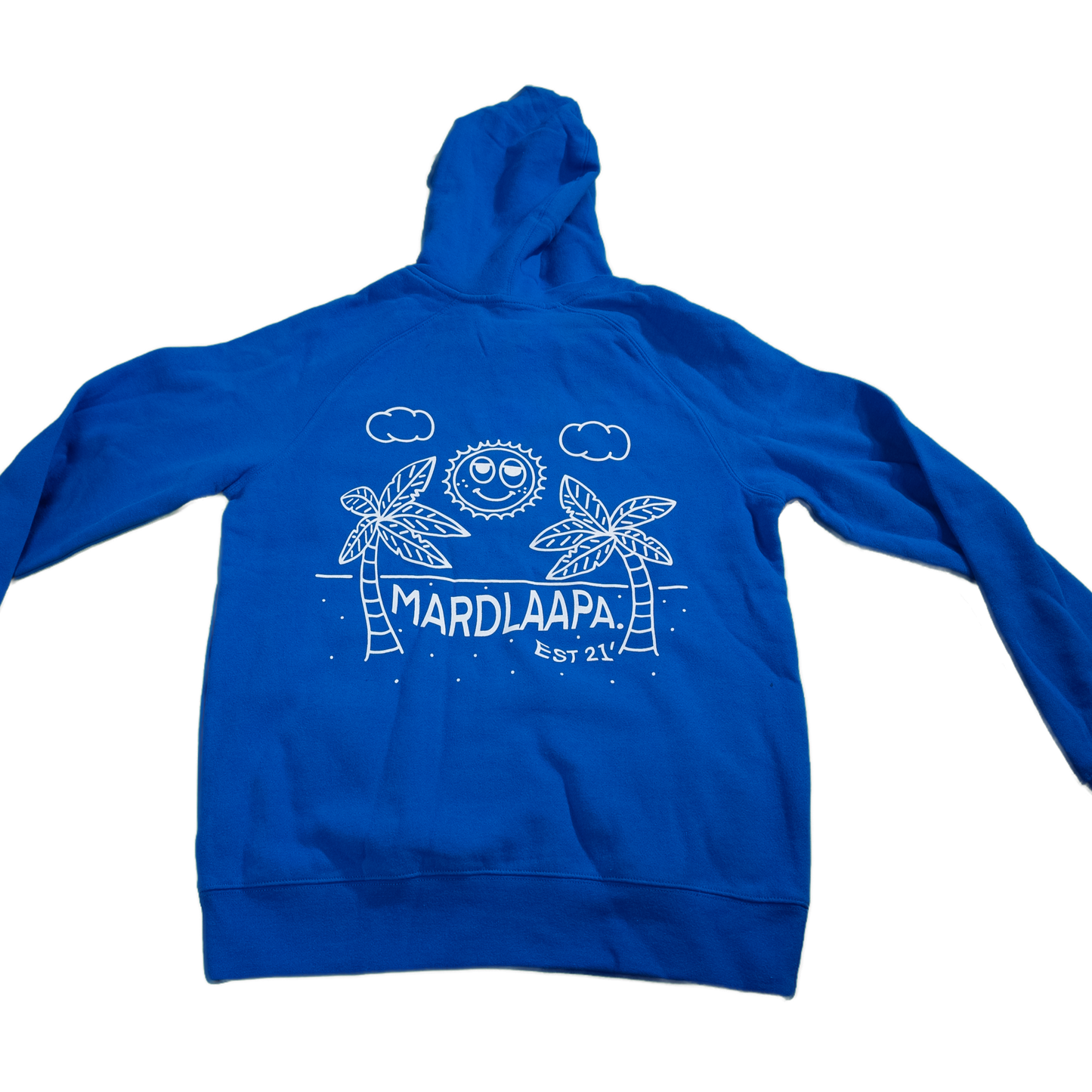Palm Tree Hoodie in Bright Blue