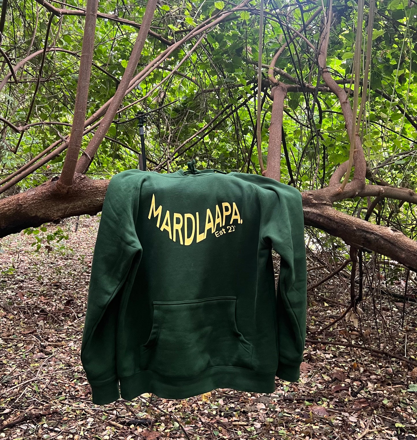 Palm Tree Hoodie in Forest Green