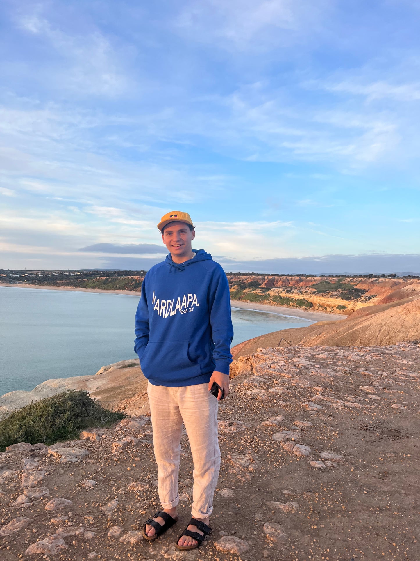 Palm Tree Hoodie in Bright Blue
